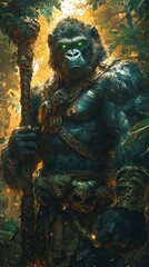 Illustration - Mystical Gorilla Guardian of the Jungle