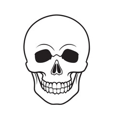 Fototapeta premium The skull icon. Black silhouette of a human skull. Vector illustration isolated on a white background for design and web.