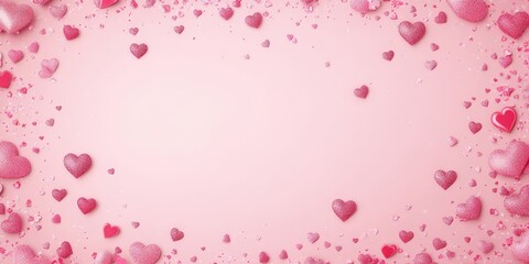 Soft pink hearts dance across a gentle pink canvas, inviting love notes and sweet messages to fill the empty space in between.