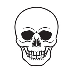 Fototapeta premium The skull icon. Black silhouette of a human skull. Vector illustration isolated on a white background for design and web.