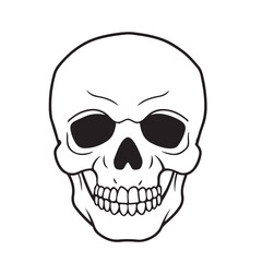 Fototapeta premium The skull icon. Black silhouette of a human skull. Vector illustration isolated on a white background for design and web.