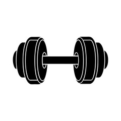 dumbbell flat silhouette icon illustration