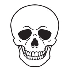 Fototapeta premium The skull icon. Black silhouette of a human skull. Vector illustration isolated on a white background for design and web.