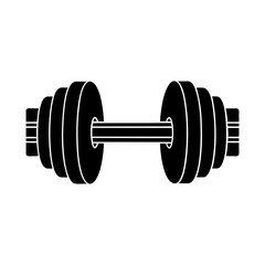 dumbbell flat silhouette icon illustration
