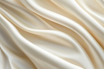 Obraz premium Elegant Cream Silk Fabric Textures with Soft Drapes and Smooth Waves for Fashion, Interior Design, and Luxurious Branding