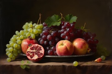 Ai natura morta con vari tipi di frutta 03