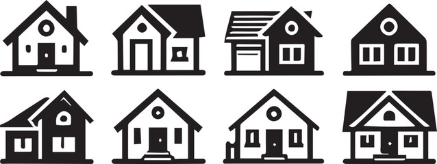 Fototapeta premium House icon set. Home vector illustration sign. Hotel symbol. 