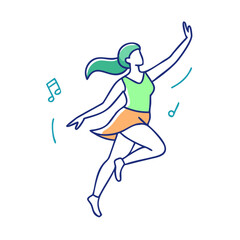 female dancer vector icon, women’s day vector illustration - simple illustration of female dancer perfect for logos, and holidays -themed designs.