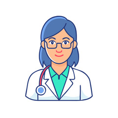 Fototapeta premium female doctor vector icon, women’s day vector illustration - simple illustration of female doctor perfect for logos, and holidays -themed designs.