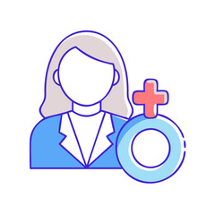 female mentor symbol vector icon, women’s day vector illustration - simple illustration of female mentor symbol perfect for logos, and holidays -themed designs.