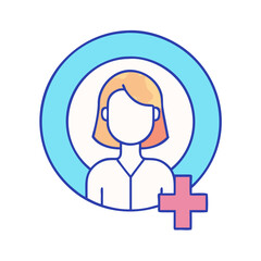 female mentor symbol vector icon, women’s day vector illustration - simple illustration of female mentor symbol perfect for logos, and holidays -themed designs.