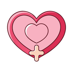 feminine heart vector icon, women’s day vector illustration - simple illustration of feminine heart perfect for logos, and holidays -themed designs.