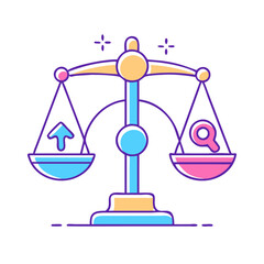 gender equality scales vector icon, women’s day vector illustration - simple illustration of gender equality scales perfect for logos, and holidays -themed designs.