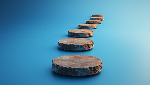 stepstones as a symbol for success