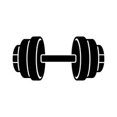 dumbbell flat silhouette icon illustration