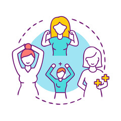 strong women s vector icon, women’s day vector illustration - simple illustration of strong women s perfect for logos, and holidays -themed designs.