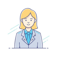woman in business suit vector icon, women’s day vector illustration - simple illustration of woman in business suit perfect for logos, and holidays -themed designs.