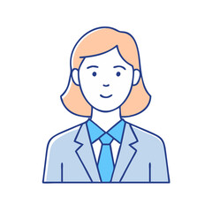 woman in business suit vector icon, women’s day vector illustration - simple illustration of woman in business suit perfect for logos, and holidays -themed designs.
