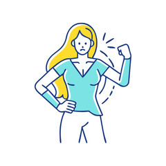 woman in power pose vector icon, women’s day vector illustration - simple illustration of woman in power pose perfect for logos, and holidays -themed designs.