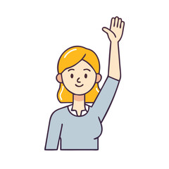 woman raising hand vector icon, women’s day vector illustration - simple illustration of woman raising hand perfect for logos, and holidays -themed designs.