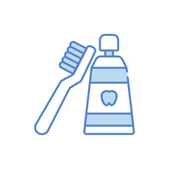 Toothbrush and  Paste vector icon