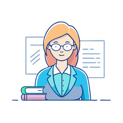 woman teacher vector icon, women’s day vector illustration - simple illustration of woman teacher perfect for logos, and holidays -themed designs.
