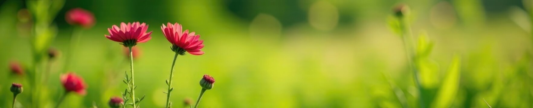 Soft petals of black cumin sativa flowers gently swaying in the breeze, green, nature, meadow