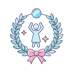 women s victory wreath vector icon, women’s day vector illustration - simple illustration of women s victory wreath perfect for logos, and holidays -themed designs.