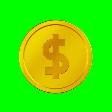 Coin Flip Showing Tails 3D Animation