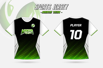 Team jersey design with mantis illustration design elements and patterns for sports and esports team © mhansdika