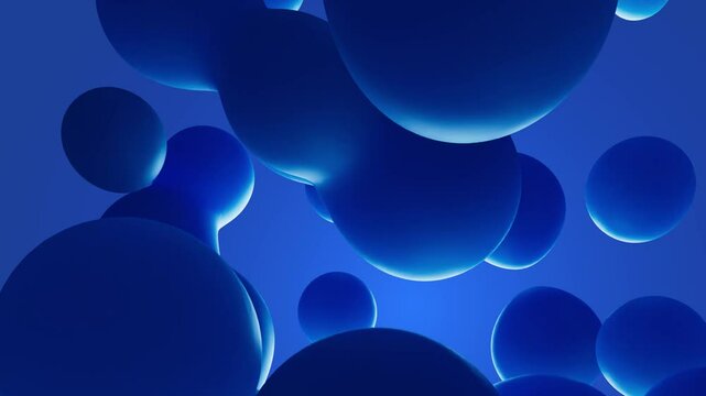 Colorful blue Lava lamp wax dissolving and merging over time. 