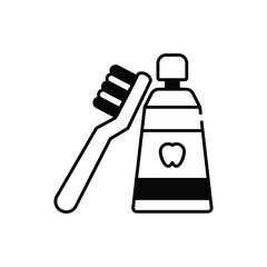 Toothbrush and  Paste vector icon