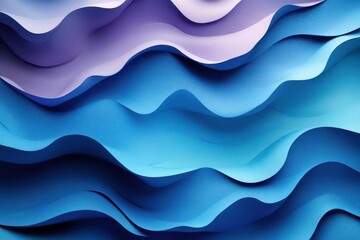 Obraz premium dynamic 3d abstract wave pattern background with flowing liquid motion effect, featuring smooth curved lines in deep blue and turquoise gradient colors