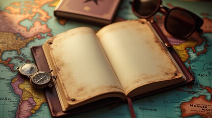 Open Travel Journal on World Map