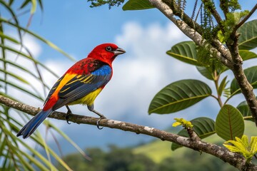 Obraz premium Tanager on branch