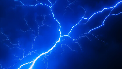 Blue lightning bolt, abstract plasma and energy background, close-up, with white tones