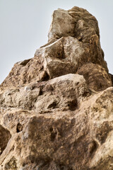 Close-Up Of a big Rock Against White Background