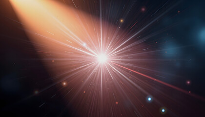 Spotlight shine to center with plasma energy particle effect.3D rendering simulation abstract background conceptual, collage style, with white tones