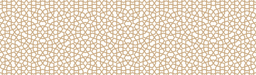 Detailed Islamic Pattern with Geometric Lattice and Arabesque Designs, Ideal for Decorative Panels, Tiles, and Textiles