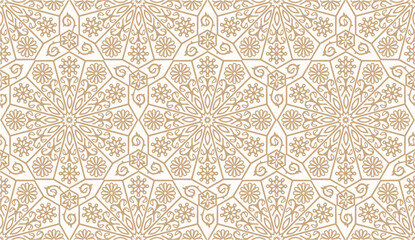 Sophisticated Islamic Pattern Featuring Star and Hexagonal Motifs, Perfect for Wall Panels, Textiles, and Decorative Art