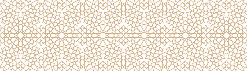 Intricate Islamic Pattern with Repeating Hexagonal Motifs, Suitable for Wallpaper, Textiles, and Decorative Panels