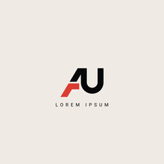 Initial modern letter AU, UA or AU logo icon design template vector, Initial Based Alphabet Icon Logo in Editable Vector Format