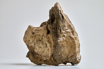 Close-Up Of a big Rock Against White Background