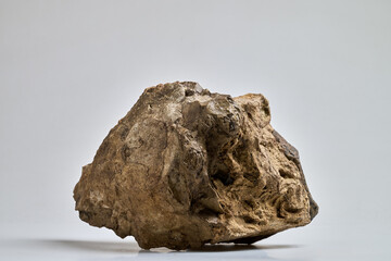 Close-Up Of a big Rock Against White Background