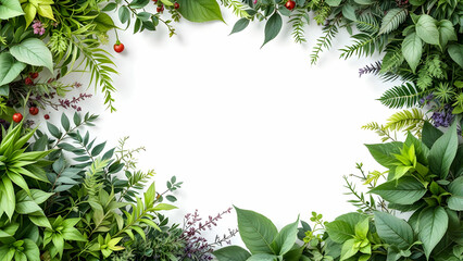Fototapeta premium Plants border frame copy space area