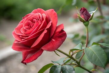 Fototapeta premium red rose in garden