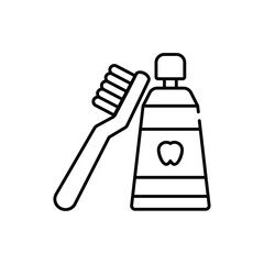 Toothbrush and  Paste vector icon