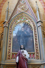 Altar of Saint Anthony the Great in the parish church of Saint Peter in Velesevac, Croatia