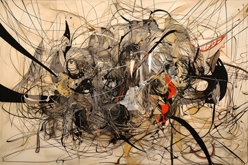 Abstract Art With Dynamic Lines and Bold Colors in an Artistic Display