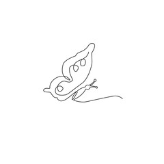 Butterfly continuous line art